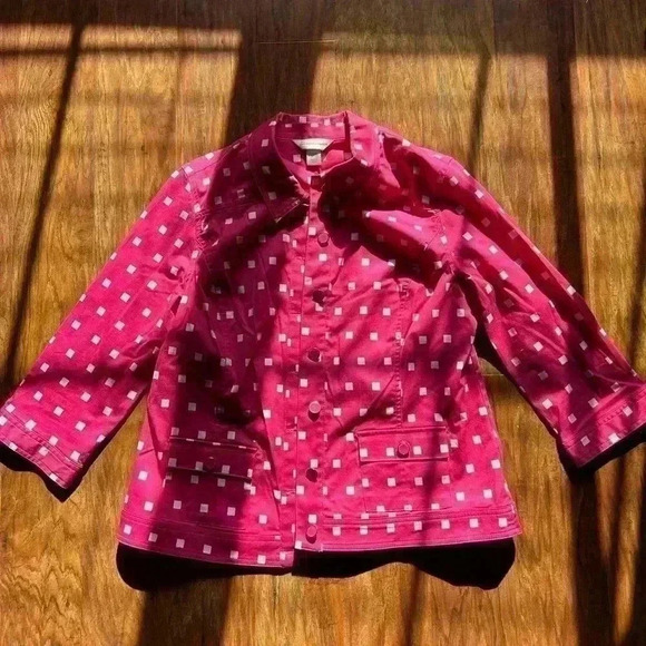 Christopher & Banks Women’s Size L Pink and White Jacket Casual Parties Summer - Picture 1 of 6